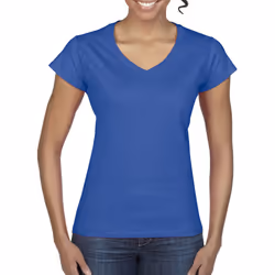 Gildan Ladies Soft Style Short Sleeve V-Neck T-Shirt - L, Royal