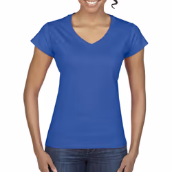 Gildan Ladies Soft Style Short Sleeve V-Neck T-Shirt - XL, Royal