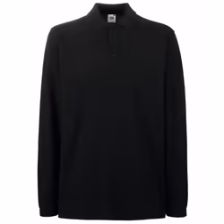 Fruit Of The Loom Mens Premium Long Sleeve Polo Shirt - XL, Black