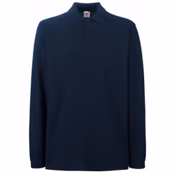 Fruit Of The Loom Mens Premium Long Sleeve Polo Shirt - S, Deep Navy