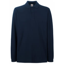 Fruit Of The Loom Mens Premium Long Sleeve Polo Shirt - 2XL, Deep Navy