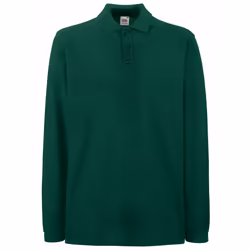 Fruit Of The Loom Mens Premium Long Sleeve Polo Shirt - 3XL, Forest Green