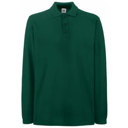 Fruit Of The Loom Mens Premium Long Sleeve Polo Shirt - 3XL, Forest Green
