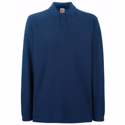Fruit Of The Loom Mens Premium Long Sleeve Polo Shirt - S, Navy