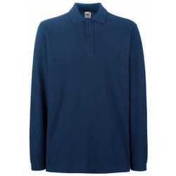 Fruit Of The Loom Mens Premium Long Sleeve Polo Shirt - XL, Navy