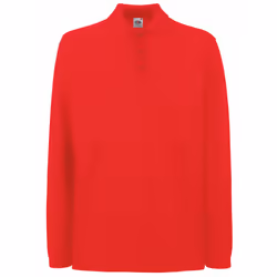 Fruit Of The Loom Mens Premium Long Sleeve Polo Shirt - S, Red