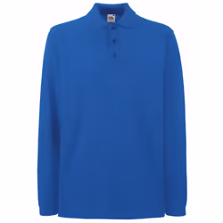 Fruit Of The Loom Mens Premium Long Sleeve Polo Shirt - M, Royal