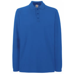 Fruit Of The Loom Mens Premium Long Sleeve Polo Shirt - XL, Royal