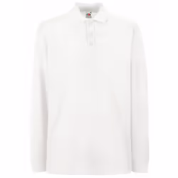 Fruit Of The Loom Mens Premium Long Sleeve Polo Shirt - 3XL, White