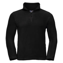 Russell Mens 1/4 Zip Outdoor Fleece Top - L, Black