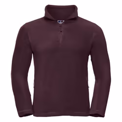 Russell Mens 1/4 Zip Outdoor Fleece Top - XS, Burgundy