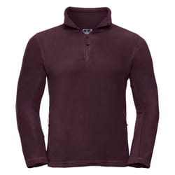 Russell Mens 1/4 Zip Outdoor Fleece Top - XS, Burgundy