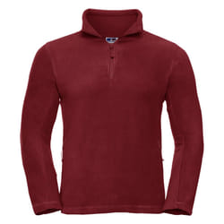 Russell Mens 1/4 Zip Outdoor Fleece Top - L, Classic Red