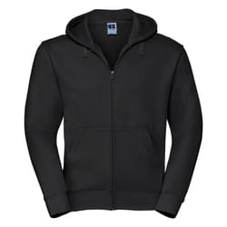 Russell Mens Authentic Full Zip Hooded Sweatshirt / Hoodie - XS, Black