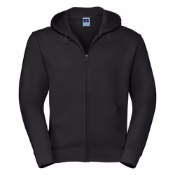 Russell Mens Authentic Full Zip Hooded Sweatshirt / Hoodie - XL, Black