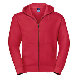 Russell Mens Authentic Full Zip Hooded Sweatshirt / Hoodie - XS, Classic Red