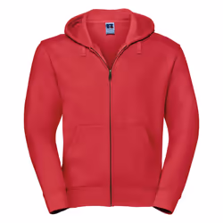 Russell Mens Authentic Full Zip Hooded Sweatshirt / Hoodie - L, Classic Red