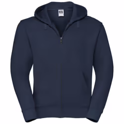 Russell Mens Authentic Full Zip Hooded Sweatshirt / Hoodie - XL, French Navy