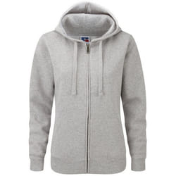 Russell Mens Authentic Full Zip Hooded Sweatshirt / Hoodie - XS, Light Oxford