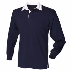 Front Row Mens Long Sleeve Sports Rugby Shirt - S, Navy