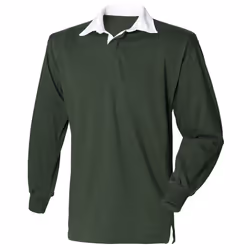 Front Row Mens Long Sleeve Sports Rugby Shirt - L, Bottle Green