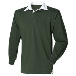 Front Row Mens Long Sleeve Sports Rugby Shirt - L, Bottle Green