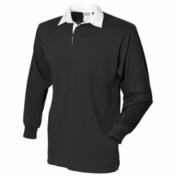 Front Row Mens Long Sleeve Sports Rugby Shirt - L, Black