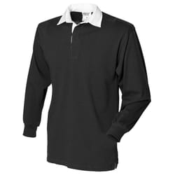 Front Row Mens Long Sleeve Sports Rugby Shirt - L, Black