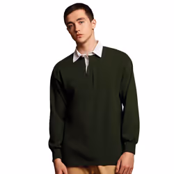 Front Row Mens Long Sleeve Sports Rugby Shirt - XL, Bottle Green