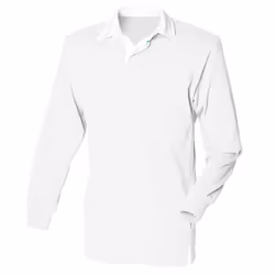 Front Row Long Sleeve Classic Rugby Polo Shirt - S, White/White