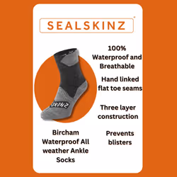 Sealskinz - Ladies Waterproof All Weather Ankle Length Socks - S, Pink/Grey Marl
