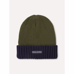 Sealskinz Bacton Waterproof Cold Weather Roll Cuff Beanie Olive/Navy Unisex HAT