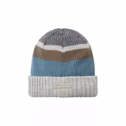 Sealskinz - Mens & Ladies Waterproof Thermal Roll Cuff Striped Beanie Hat - S/M, Cream/Blue/Brown/Grey