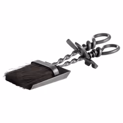 Hand Turned Fireside Hearth Tidy Set | Silver Finish | Brush & Pan