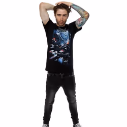Star Wars Mens Universe Battle T-Shirt - XXL, Black