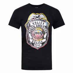 Police Short Sleeved T-Shirt (Mens Black) - Medium