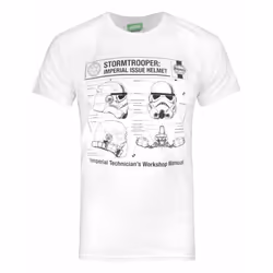 Star Wars Short Sleeved T-Shirt (Mens White) - Small