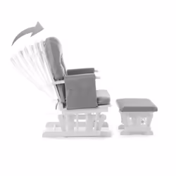 Obaby Reclining Glider Chair & Stool-White, Grey, 2 Count (Pack of 1)
