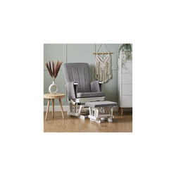 Obaby 7 Position Deluxe Reclining Glider Nursing Chair Stool, White