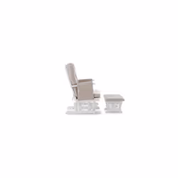Obaby Reclining Glider Chair & Stool - White with Sand Cushion
