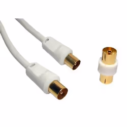 The TV cable is constructed of coax cable with male to male connectors. supplied with a female to female coupler. all contact ...