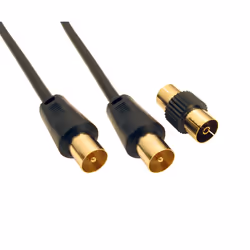The TV cable is constructed of coax cable with male to male connectors. supplied with a female to female coupler. all contact ...