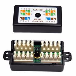 CAT 5E Punchdown Krone coupler in black for connecting Cat5e cables. suitable for solid Cat5 and colour coded for easy instal ...