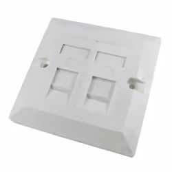 Single Cat5e Faceplate with two cat5e modules designed for UK back boxes.- Single Cat5e faceplate- with twin 50 x 25 cat5e mo ...
