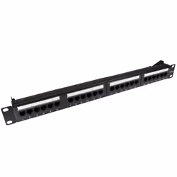 The UT-899224 is a 24 port 1U rack mountable CAT5e patch panel which is a great solution for network and cable management. Th ...