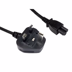 The C5 to UK mains cable. more commonly know as a clover leaf lead is used for powering some laptops. mobile projectors and a ...