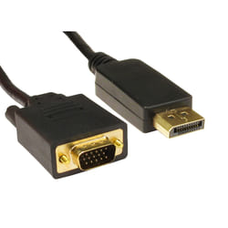 Cables Direct Display Port/VGA. 5m DisplayPort VGA (D-Sub) Black