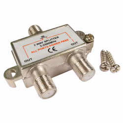 Our F Connector splitter units allow the user to split an RF coaxial signal from one source to two devices. For example; one ...