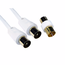 The TV cable is constructed of coax cable with male to male connectors. supplied with a female to female coupler. all contact ...