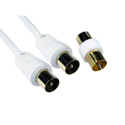 Cables Direct TV Coax 2m coaxial cable F White